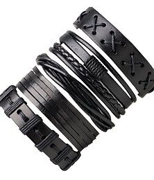 cheap -five-piece leather bracelet bracelet men's jewelry