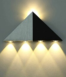 levne -5-světelné 23,5 cm led venkovní nástěnné svítidlo trojúhelníkový design hliníkové nástěnné světlo moderní minimalistický styl osvětlení na zahradní schodiště ip65 generic 1 w