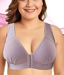 levne -dámské push up podprsenky plné krytí krajka čistá barva přední zapínání nylon sexy 1ks černá růžová domácí oblečení