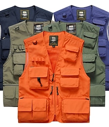 baratos -Homens Colete de pesca Colete para Ciclismo Colete de Trilha Jaqueta Casaco Blusas Ao ar livre Resistente a UV Ultra Leve (UL) Respirável Secagem Rápida POLY Com Transparência Verde Tropa Cáqui Azul