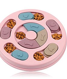 levne -puzzle hračky pro psy, interaktivní dávkovač pamlsků, psi, pomalý podavač, zvýšení iq, výcvik psů pro psy (růžový)