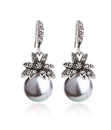 olcso -gyöngy utánzat fülbevalók természetes kő kerek gyöngy fülbevalók női divat ékszerek ajándék¡ (i: ezüst)