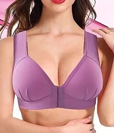 Недорогие -женские бюстгальтеры push up с полным покрытием, кружевные, однотонные, с застежкой спереди, нейлоновые, сексуальные, 1 шт., черные, розовые, домашние наряды