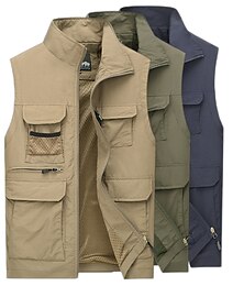 voordelige -Voor heren Vissersvest Wandelvest Werkvest Mouwloos Ves / Mouwloos Jack Kleding Bovenlichaam Buiten Ademend Sneldrogend Lichtgewicht Zweetafvoerend Militaire kleur blauw khaki Vissen Klimmen Kamperen