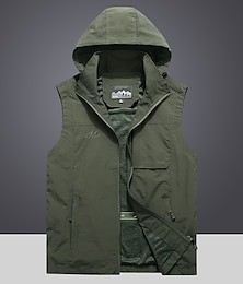 billiga -Herr Fiskeväst Vandringsväst Ärmlös Jacka Kappa Överdelar Utomhus Andningsfunktion Snabb tork UV-Resistent Multi Pocket Ficka Grundläggande POLY Svart Armégrön Kaki Fiske Klättring Strand