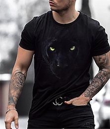 cheap -Men's Shirt T shirt Tee Tee Graphic Animal Crew Neck Brown 3D Print Plus Size Casual Daily Short Sleeve Clothing Apparel Designer Basic Slim Fit Big