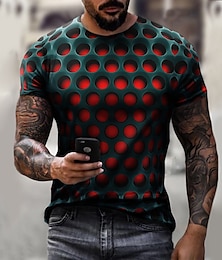 ieftine -Bărbați Tricou 3D Print Rotund Stil Nautic Alb Verde Deschis Roz Mov Închis Roșu-aprins Tipărire 3D Mărime Plus Casual Zilnic Manșon scurt Îmbrăcăminte Epocă Șic Stradă Exagerat Designer