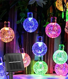 economico -luci stringa solari per esterni 100led globo luci impermeabili fata 8 modalità 12m/40ft luci stringa alimentate a energia solare per interni/esterni per giardino patio cortile casa feste di natale