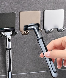 cheap -Punch Free Razor Holder Storage Hook Wall Men Shaving Shaver Shelf Bathroom Razor Rack Wall Bathroom Accessories