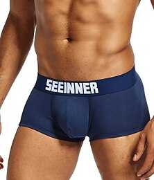 preiswerte -Herren 1 Packung Unterwäsche Unterwäsche Boxer Grundlegend Baumwolle Niedrige Taillenlinie Schwarz Weiß