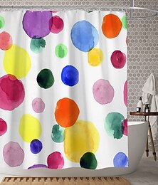 abordables -cortina de ducha de tela impermeable decoración de baño y moderna y geométrica y abstracta de 70 pulgadas