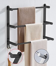 halpa -seinään kiinnitettävä pyyheteline koukuilla, ruostumattomasta teräksestä valmistettu 3-kerroksinen pyyhetanko säilytyshylly kylpyhuoneeseen 30cm ~ 70cm pyyheteline pyyhekuivain