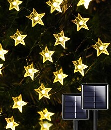 Недорогие -Рамадан Ид огни светодиодные солнечные звездные гирлянды 40 футов 12 м 100 светодиодов 7 м 50 светодиодов 6,5 м 30 светодиодов 5 м 20 светодиодов 8 режимов мерцают волшебные огни водонепроницаемые
