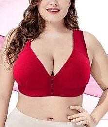 levne -dámské push up podprsenky plné krytí krajka čistá barva přední zapínání nylon sexy 1ks černá růžová domácí oblečení