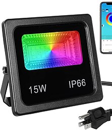 cheap -RGBW APP LED Floodlight 15W Bluetooth Outdoor Smart Flood Light 2pcs 1pcs 110V 220V IP66 Waterproof Color Changing Spotlight APP Group Control