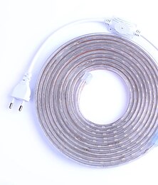 abordables -bande led flexible lumière smd 5050 ac220v 110v 60leds ruban led étanche lumière led avec prise d'alimentation 5m 10m 1m
