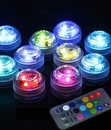 economico -luci led sommergibili 10 pz led rgb impermeabile luce subacquea telecomando batteria esterna luce sommergibile per il matrimonio vasca da bagno stagno piscina vasca da bagno acquario partito