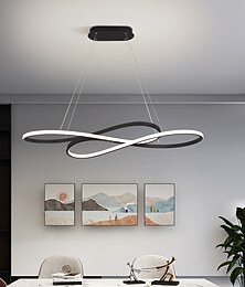 baratos -luz pendente LED luz de ilha de cozinha moderna ouro preto 100 cm formas geométricas luzes de montagem embutida acabamentos em alumínio pintados 110-120v 220-240v regulável apenas com controle remoto