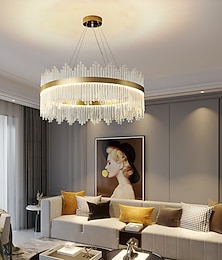 economico -Lampadario a sospensione a led 50/60/180 cm luce di lusso europeo k9 lampadario di cristallo di fascia alta dimmerabile lampada da soffitto adatta per camera da letto sala da pranzo studio ac110v