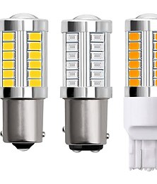 voordelige -2 stuks led auto gloeilampen 1156 ba15s 1157 bay15d 7443 p21w 3157 12v smd5730 33 led auto backup licht richtingaanwijzer achterlicht remlicht dagrijverlichting wit geel rood