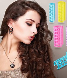 billiga -20 stycken / set plastrullar papiljotter snäpprullar självgreppsrullar frisörrullar inga värmehårrullar för DIY frisörsalong frisörsalong frisör 5 storlekar
