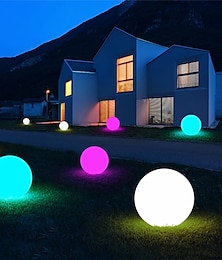 billiga -1/2st flytande poolljus utomhus solkula månlampa ip68 vattentät rgb med fjärrkontroll för pool gård trädgård ktv bar fest dekorativ semester sommarbelysning