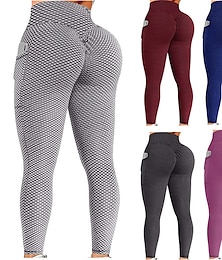 abordables -Leggings tik tok grande taille, pantalon de yoga texturé pour femmes, taille haute, collants de yoga pour contrôle du ventre