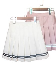 cheap -Kids Girls' 1 PC Skirt Black Gray Pink Striped Pleated Cute 3-12 Years