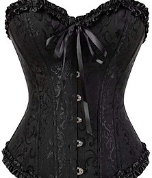 cheap -Corset Women's Plus Size Corsets Corsets Country Sexy Lady Sweetheart Tummy Control Push Up Jacquard Jacquard Abstract Flower Hook & Eye Lace Up Nylon Polyester / Cotton Christmas Wedding Special