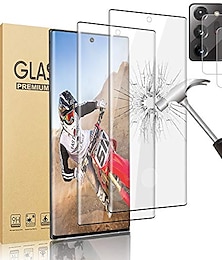 economico -[Confezione da 2+2] Pellicola salvaschermo + proteggi obiettivo fotocamera Per Samsung Galaxy S24 Ultra Plus S23 S22 S21 S20 Plus Ultra S10 Note 20 Ultra 10 Plus S25 Ultra Vetro temperato Durezza 9H