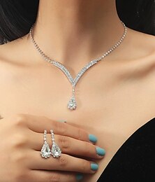 cheap -1 set Bridal Jewelry Sets For Women's Party Evening Gift Formal Rhinestone Alloy Chandelier Drop / Engagement