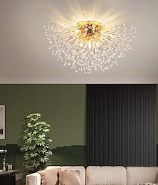 رخيصةأون -50/60/70 سنتيمتر LED ضوء السقف 5 6 8 رؤساء فريد غلوب الهندباء تصميم الثريا الشمال الفني نمط الألعاب النارية الكريستال مصباح غرفة المعيشة غرفة الطعام غرفة نوم بار مصباح