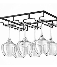 cheap -Wine Glass Rack Upside Down Wine Cabinet Goblet 3 to 5 Slot Wine Storage for Cabinet Shelf Hanger