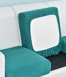 baratos -sofá extensível capa de almofada capa deslizante sofá poltrona elástica poltrona 4 ou 3 lugares cinza liso sólido macio durável lavável
