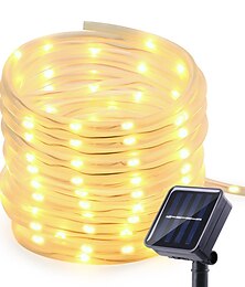 economico -luci a strisce solari all'aperto 7m 12m 22m ha condotto le lampade solari esterne 50 100 led 200 led luci della stringa del tubo della corda festa fata festa di natale luci impermeabili del giardino