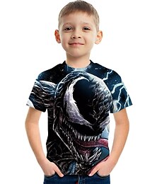voordelige -Jongens 3D Grafisch Tekenfilm T-shirt Korte mouw 3D-afdrukken Actief Polyester Rayon Kinderen 3-12 jaar