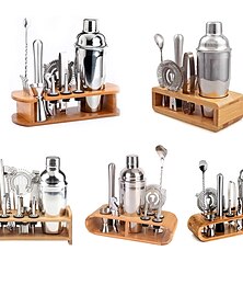 preiswerte -Insulated Cocktail Shaker Bartender Kit Cocktail Shaker Mixer Stainless Steel 350ml Bar Tool Set with Stylish Bamboo Stand Perfect Home Bartending Kit and Martini Cocktail Shaker Set
