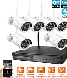 cheap -8CH Wireless NVR Kit CCTV Security System 8Pcs 1080P High Quality CCTV Wifi IP Camera IP66 Waterproof 1.3MP PAL NTSC Mobile Monitoring E-mail Alarm for Office Home