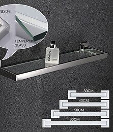 economico -Mensola del bagno / Arredi bagno Lunghezza regolabile / Nuovo design / Creativo Moderno Acciaio inossidabile / Vetro temperato / Metallo 1 pc - Bagno Montaggio su parete