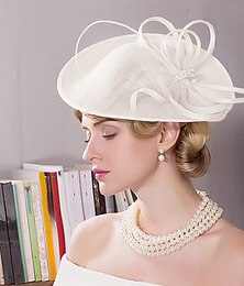 economico -Lino / Strass / Pelle Cappello Kentucky Derby / fascinators / berretto con Fantasia floreale 1 pc Matrimonio / Occasioni speciali / Tè Copricapo