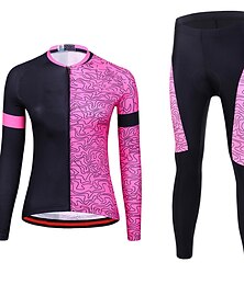 abordables -Femmes Veste avec Pantalon de Vélo Cyclisme Manche Courte VTT Vélo tout terrain Cyclisme sur route Rose rouge Graphique Vélo Spandex Des sports Graphique Drôle Vêtement Tenue