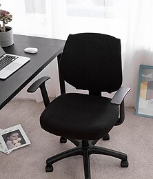 economico -Coprisedia per ufficio computer, coprisedia girevole elasticizzato bordeaux, coprisedia da gioco elastico jacquard nero tinta unita morbido resistente lavabile