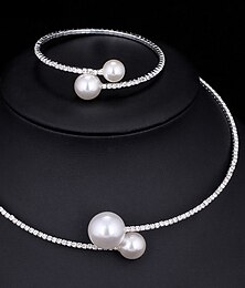 cheap -Bridal Jewelry Sets 2pcs Alloy 1 Necklace 1 Bracelet Women's Fashion Personalized Vintage Classic Precious Round Jewelry Set For Wedding Special Occasion Party Evening