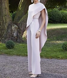 levne -Overaly Matky nevěsty Svatební host Elegantní Klenotový výstřih Délka podlahy Stretchová tkanina Bez rukávů s volány vlastní velikost