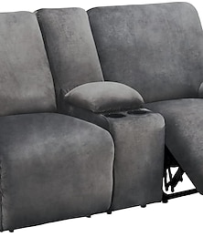 preiswerte -Bezug für Relaxsessel, Zweisitzer mit Schonbezug für Mittelkonsole, burgunderfarbener Stretch-Samtbezug für Zweisitzer-Liegesofa, Bezug für 2-Sitzer-Liegesessel, dick, weich, waschbar, Schonbezüge