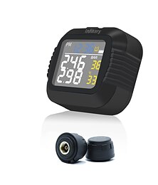 baratos -sistema de monitoramento da pressão dos pneus da motocicleta tpms 2 sensor externo display lcd sem fio sistemas de alarme de pneus da moto