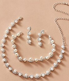 ieftine -1set Seturi de bijuterii For Pentru femei Aniversare Cadou Bal Imitație de Perle Ștras plaited Minge / Plajă