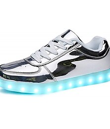 abordables -baskets lumineuses à LED blanches pour hommes avec fermeture à lacets pour un usage tendance et nocturne