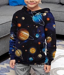 economico -Da ragazzo 3D Cielo stellato Spazio Felpa con cappuccio Manica lunga Stampa 3D Autunno Attivo Bambino 4-12 anni Standard