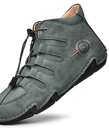 abordables -Hombre Botas Croché Los zapatos de cuero Zapatos hechos a mano Zapatos Confort Deportivo Clásico Casual Exterior Diario Cuero Sintéticos Mantiene abrigado Hecho a mano Antideslizante Botines / Hasta